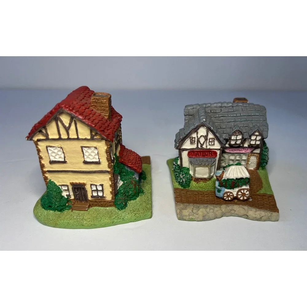 Vintage 1994 Avon Fine Collectibles Miniature Village Bakery Tailor Set